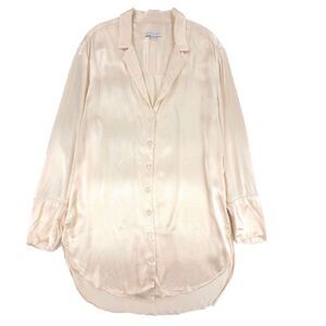 NEW Shona Joy la lune lounge shirt dress cream Minimal Romantic Boho French Girl